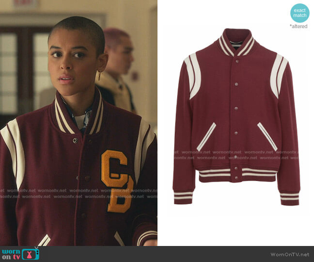 Saint Laurent Teddy Wool Blend Jacket worn by Julien Calloway (Jordan Alexander) on Gossip Girl