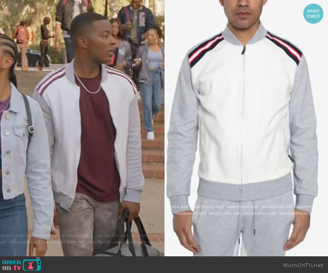 Sean John Yarn Dye Rib Track Jacket worn by Spencer James (Daniel Ezra) on All American
