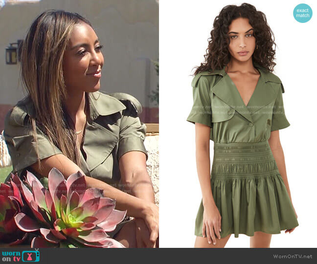 Self Portrait Trench Mini Dress worn by Tayshia Adams on The Bachelorette