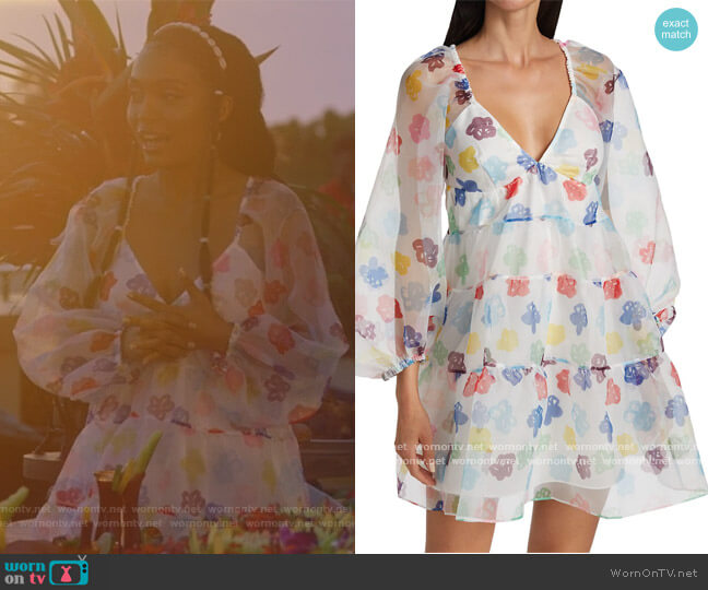 Mini Meadow Babydoll Dress Staud worn by Zoey Johnson (Yara Shahidi) on Grown-ish