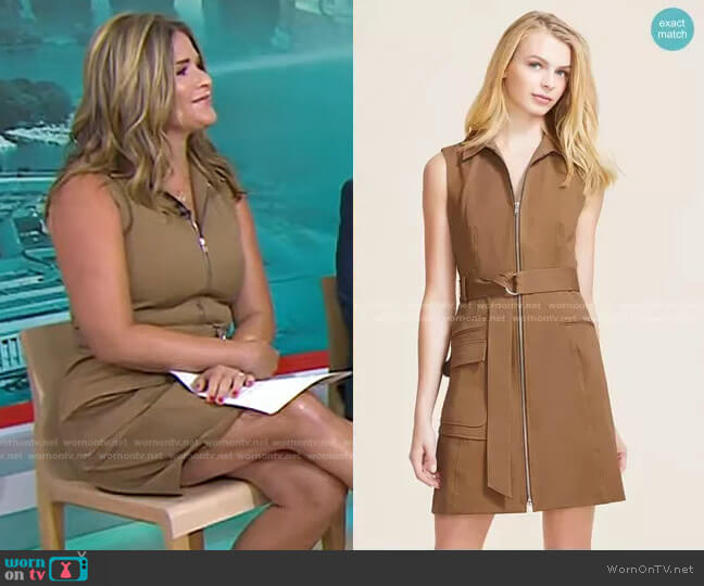 Pearl by Lela Rose Stretch Cotton Zip Front Dress worn by Jenna Bush Hager on Today