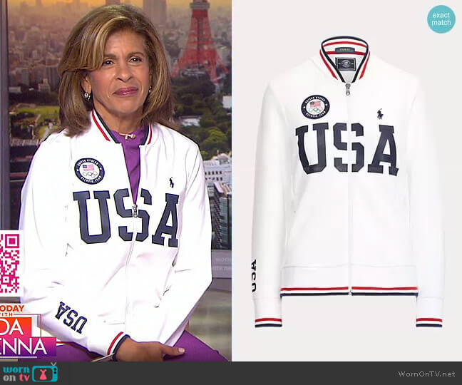 Polo Ralph Lauren Team USA Bomber Track Jacket worn by Hoda Kotb on Today