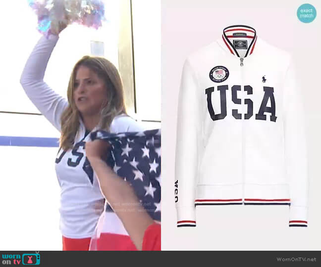 Polo Ralph Lauren Team USA Bomber Track Jacket worn by Jenna Bush Hager on Today