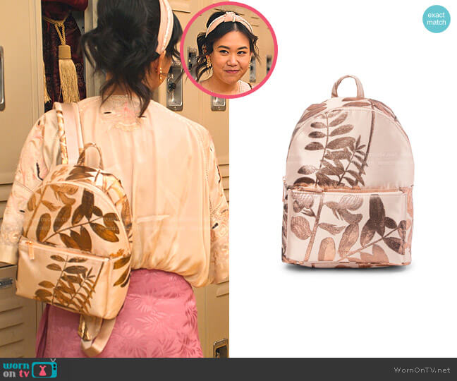 Ted Baker Cynia Speldour Jacquard Backpack worn by Eleanor Wong (Ramona Young) on Never Have I Ever