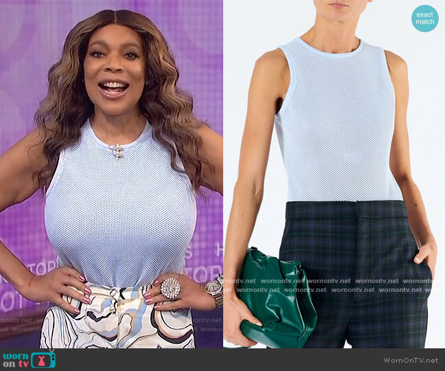 Tibi Tech Poly Mesh Bodysuit worn by Wendy Williams on The Wendy Williams Show