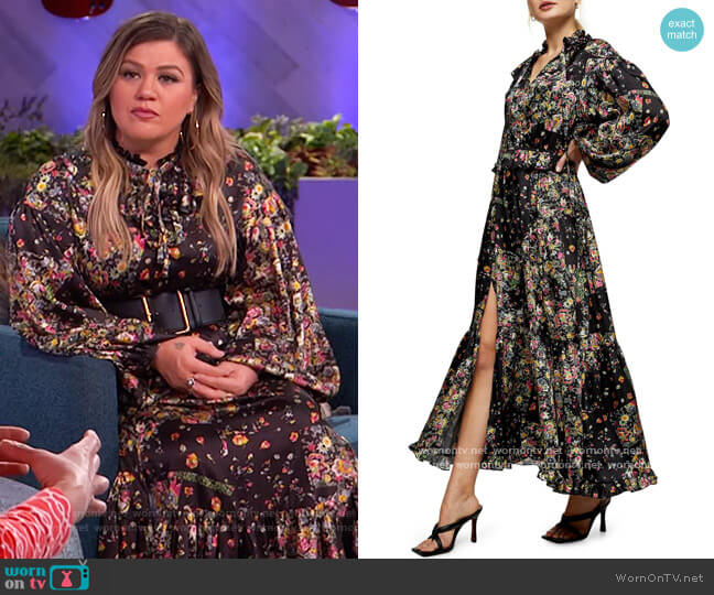 Topshop Floral Print Maxi Dress worn by Kelly Clarkson on The Kelly Clarkson Show