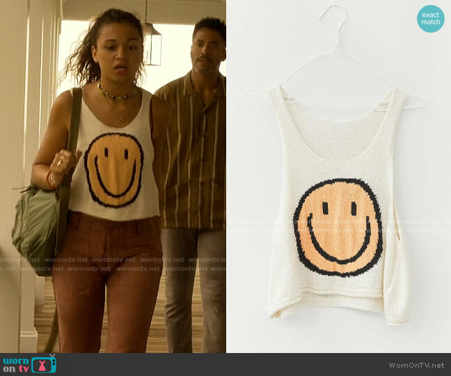 Urban Outfitters Happy Daze Knit Tank Top worn by Kiara Carrera (Madison Bailey) on Outer Banks