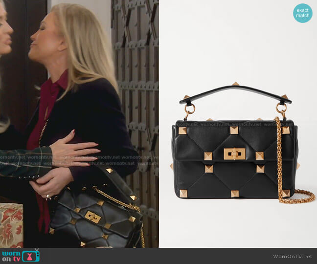 Valentino Garavani Roman Stud Quilted Leather Shoulder Bag worn by Kathy Hilton on The Real Housewives of Beverly Hills