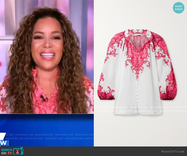 Zimmermann Nina Billow Blouse worn by Sunny Hostin on The View