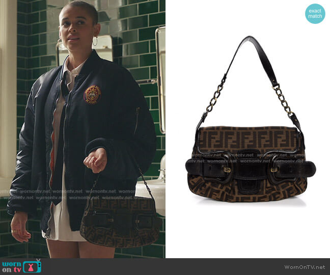 Fendi Zucca B Bis Flap Bag worn by Julien Calloway (Jordan Alexander) on Gossip Girl