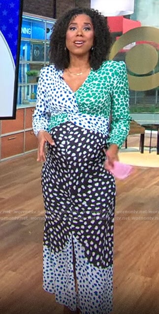 Adriana Diaz’s mixed print dress on CBS This Morning