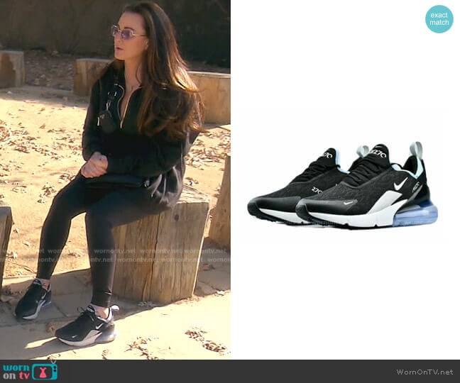 Nike Air Max 270 Premium Sneaker In Black/ Aluminum worn by Kyle Richards on The Real Housewives of Beverly Hills