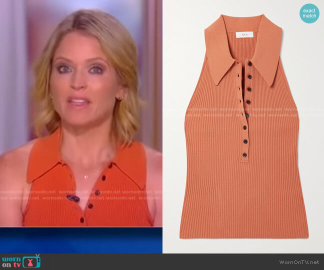 A.L.C. Asher Top in Orange worn by Sara Haines on The View