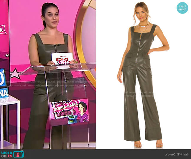Alexis Reverie Vegan Leather Jumpsuit worn by Donna Farizan on Today