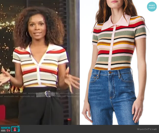 Alice + Olivia Colleen Polo worn by Zuri Hall on Access Hollywood