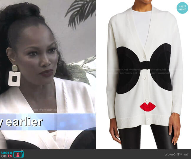 Alice + Olivia Bradford Stace Face Grandpa Cardigan worn by Garcelle Beauvais on The Real Housewives of Beverly Hills