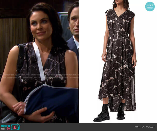 All Saints Karian Hope Floral Print Dress worn by Chloe Lane (Nadia Bjorlin) on Days of our Lives