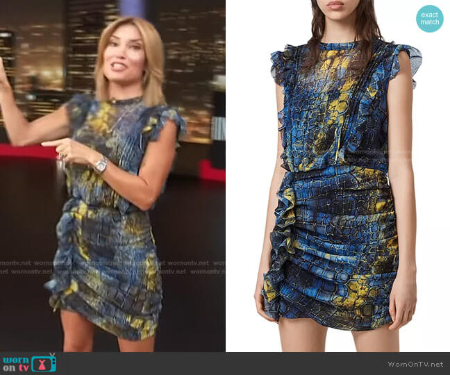 All Saints Hali Mirus Mini Dress worn by Kit Hoover on Access Hollywood
