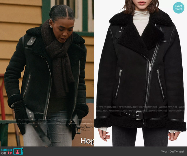 All Saints Rei Jacket worn by Amy AJ Johnson (Nia Holloway) on The Republic of Sarah