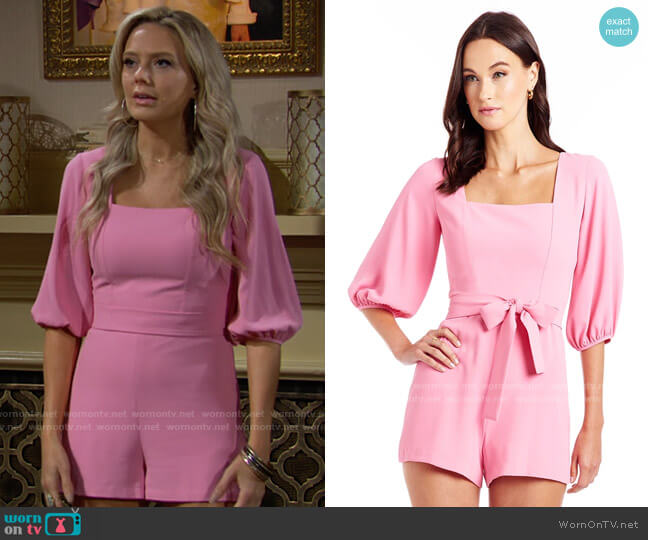Amanda Uprichard Walsh Romper in Bloom worn by Abby Newman (Melissa Ordway) on The Young and the Restless