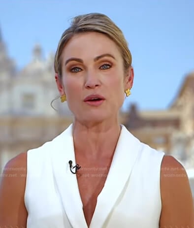 Amy’s gold floral earrings on Good Morning America