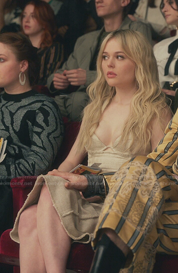 Audrey’s beige midi dress on Gossip Girl