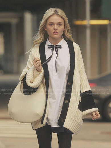 Audrey’s white oversized cardigan on Gossip Girl