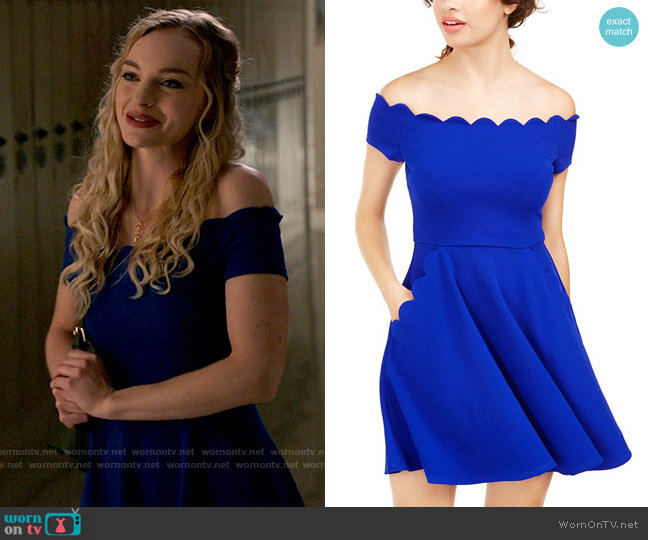 B Darlin Off-The-Shoulder A-Line Dress worn by Lily (Olivia Rose Keegan) on High School Musical The Musical The Series