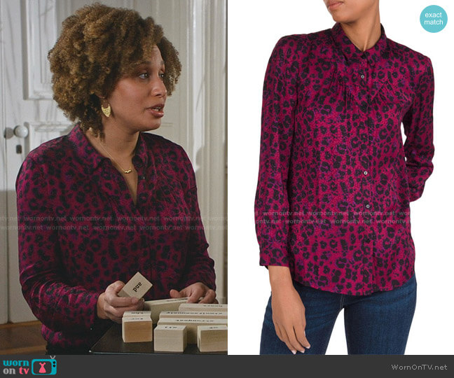 Ba&Sh Tim Leopard Print Blouse