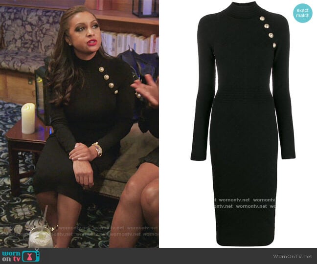 Balmain Knitted Midi Dress worn by Ebony K. Williams on The Real Housewives of New York City
