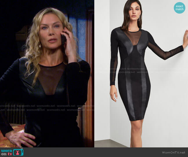 Bcbgmaxazria Mesh Inset Cocktail Dress worn by Kristen DiMera (Stacy Haiduk) on Days of our Lives