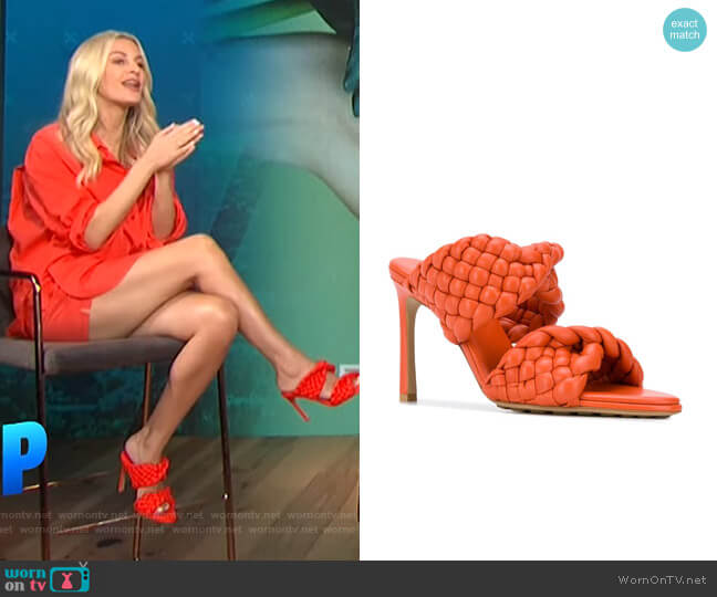 Bottega Veneta BV Curve sandals worn by Morgan Stewart on E! News