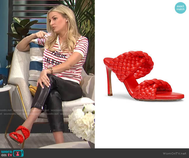 Bottega Veneta Curve Sandals worn by Morgan Stewart on E! News