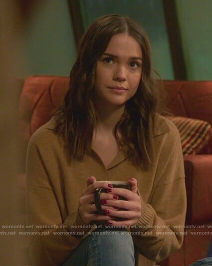 Callie’s brown polo sweater on Good Trouble