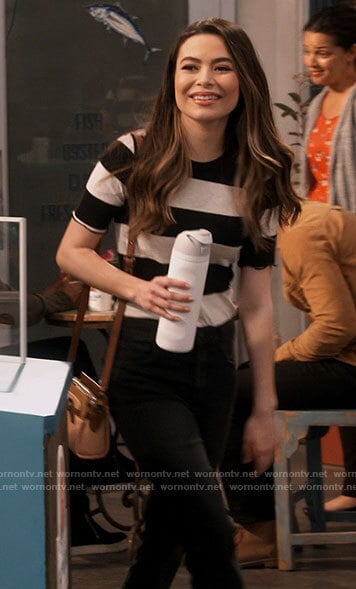 Carly’s black and white striped top on iCarly