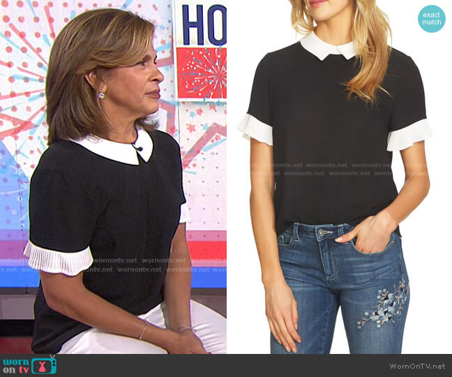Cece Pleat Sleeve Collared Crepe Blouse worn by Hoda Kotb on Today
