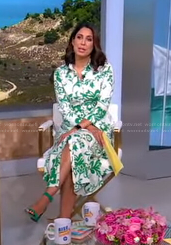 Cecilia’s white and green floral dress on Good Morning America