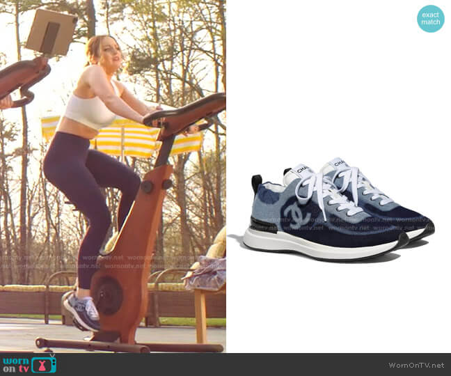 Chanel Denim & Suede Calfskin Sneakers worn by Fallon Carrington (Elizabeth Gillies) on Dynasty