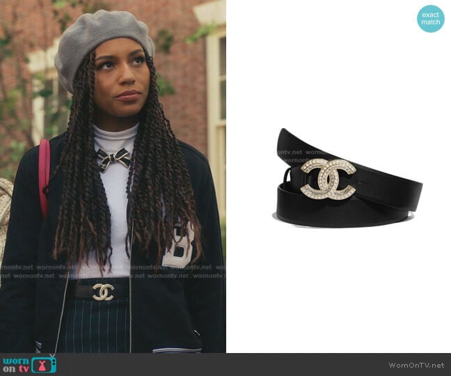 Chanel Calfskin Belt worn by Monet de Haan (Savannah Lee Smith) on Gossip Girl