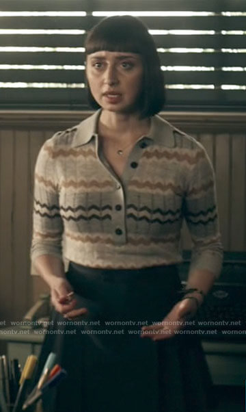 Chrissy’s zig zag polo sweater on Superman and Lois