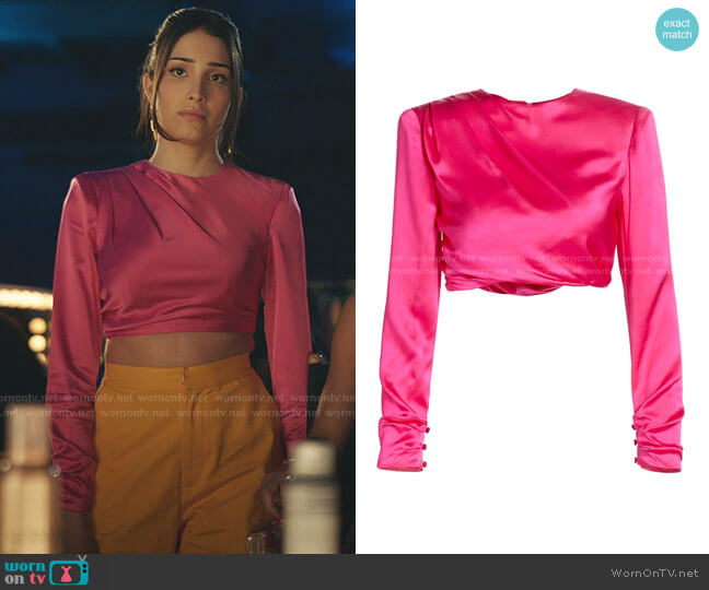 Cinq a Sept Kaitlyn Satin Top worn by Luna La (Zión Moreno) on Gossip Girl