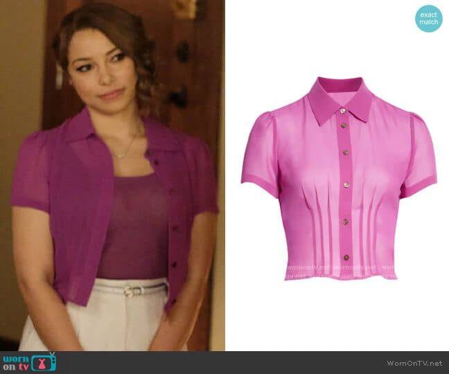 Club Monaco Silk Triple Pleated Top worn by Nora West-Allen (Jessica Parker Kennedy) on The Flash