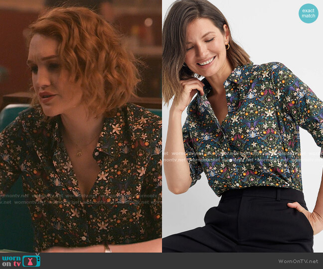 Contemporaine Floral Shirt worn by Corinne Dearborn (Hope Lauren) on The Republic of Sarah