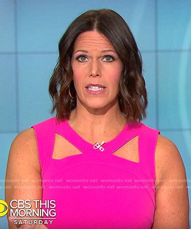Dana Jacobson’s pink dress with cutouts on CBS This Morning