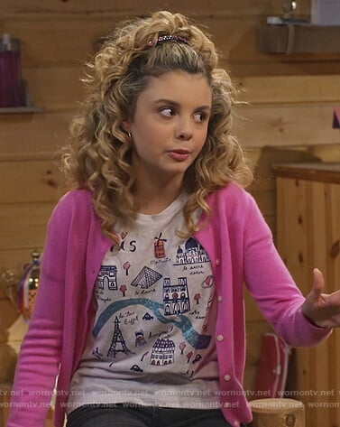 Destiny’s Parish graphic print tee and cardigan on Bunkd