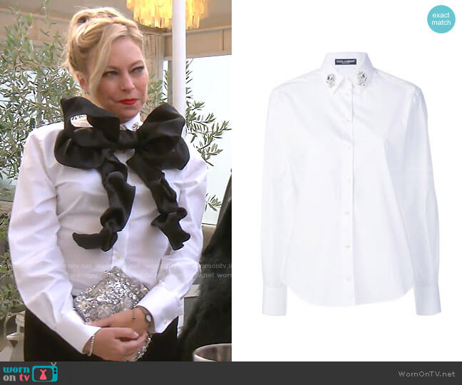 Dolce & Gabbana Embellished Collar Shirt worn by Sutton Stracke on The Real Housewives of Beverly Hills
