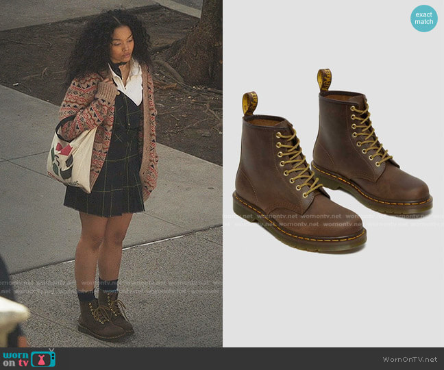Dr. Martens 1460 Crazy Horse 8-Eye Boot worn by Zoya Lott (Whitney Peak) on Gossip Girl