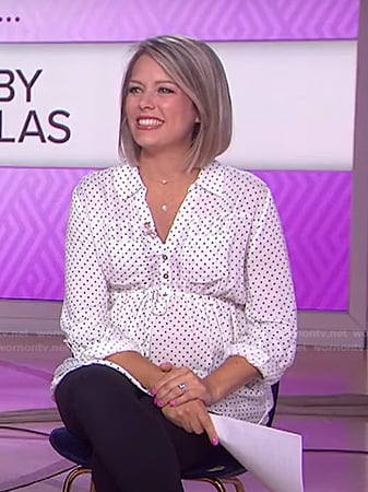Dylan’s white polka dot maternity blouse on Today