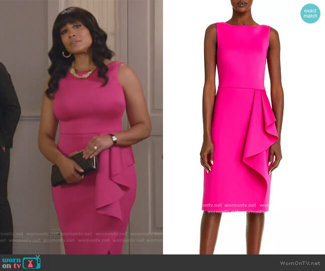 Eliza J Sleeveless Side Tuck Ruffle Dress