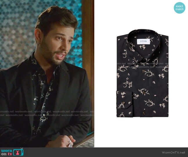 Eton Contemporary-Fit Embroidered Dress Shirt worn by Sam Flores (Rafael de la Fuente) on Dynasty